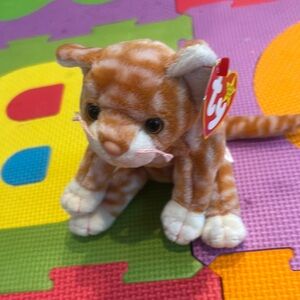 Ty Plush Cat in Orange and White